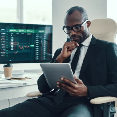 Black gentleman sitting at his desk reviewing ESD Strategy and Fund Structuring